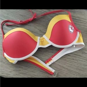 NFL Official Team Apparel Kansas City Chiefs 2pc Bikini Size Sm Red/Black/Yellow